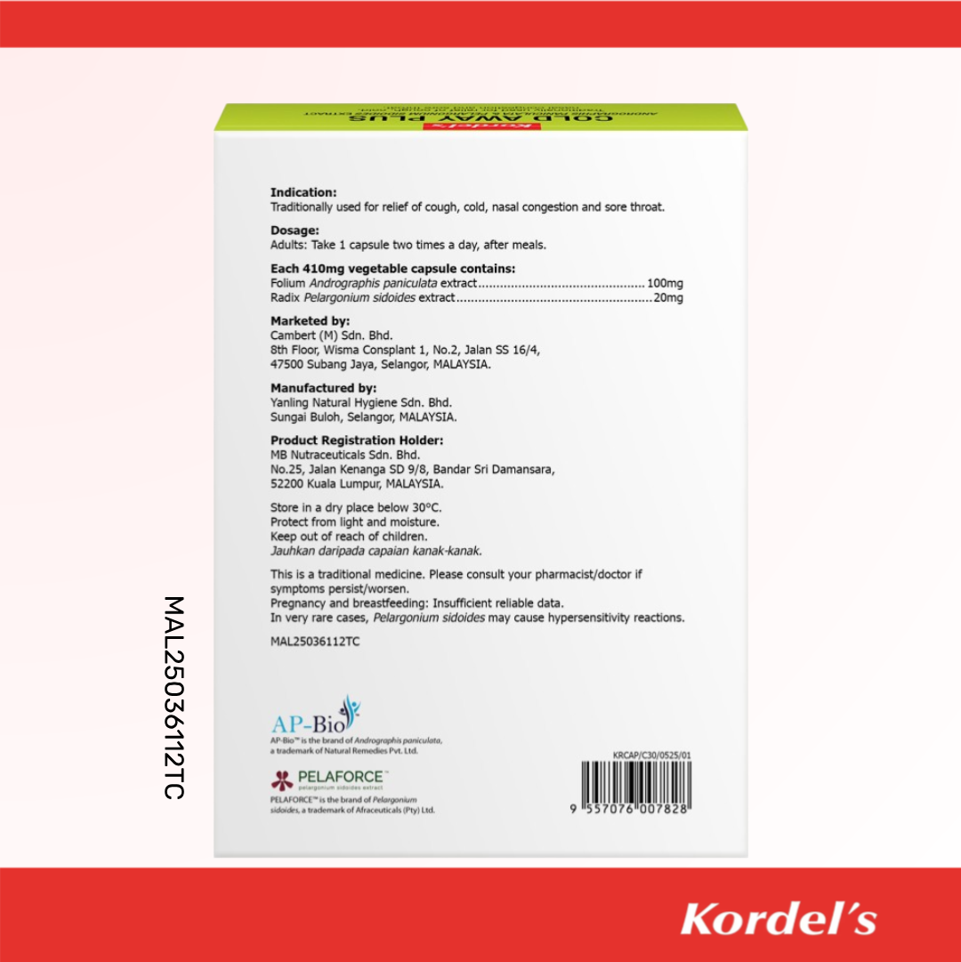 Kordel's Cold Away Plus Vegetable Capsule
